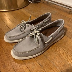 Grey Sperry Top-sider boat shoes